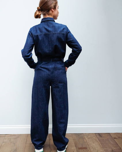 Selected Femme denim boiler suit in medium blue wash | ASOS